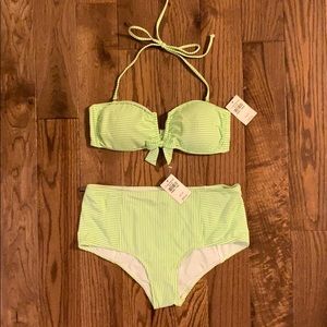 Abercrombie and Fitch preppy lime stripe bikini
